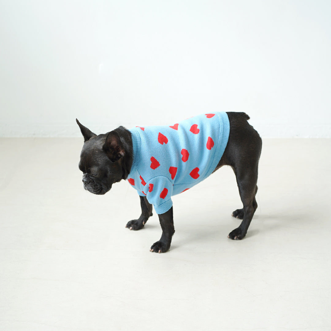 NeeNe/ネーネ】HEART PATTERN KNIT｜フレブル服 ハート柄 犬服 ニット