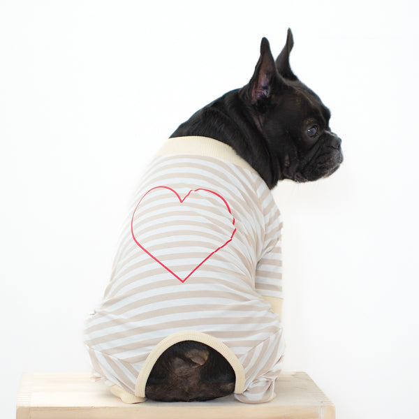 画像をギャラリービューアに読み込む, ハートプリントボーダーロンパース