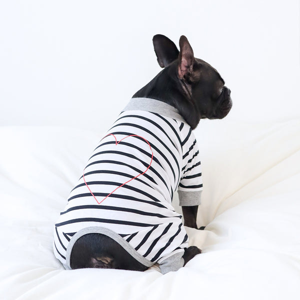 画像をギャラリービューアに読み込む, ハートプリントボーダーロンパース