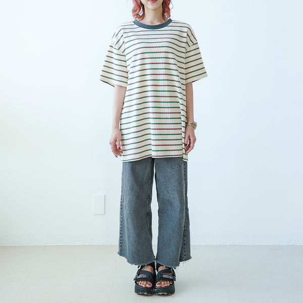 画像をギャラリービューアに読み込む, WITH YOUワッフルボーダーTシャツ