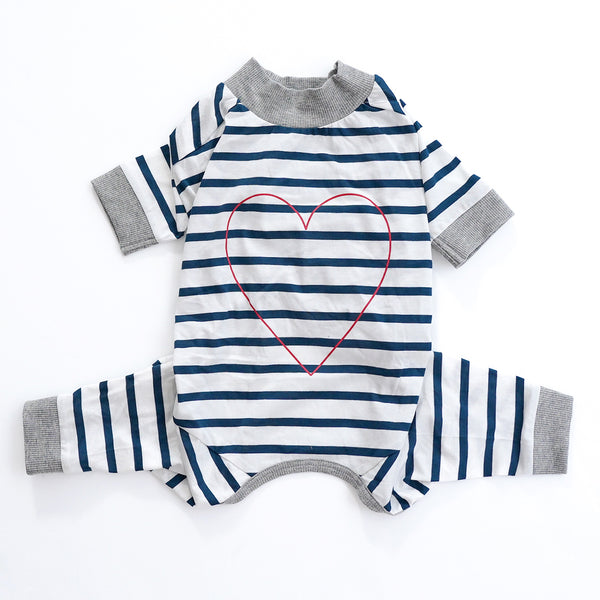 画像をギャラリービューアに読み込む, ハートプリントボーダーロンパース