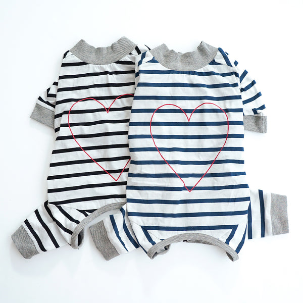 画像をギャラリービューアに読み込む, ハートプリントボーダーロンパース