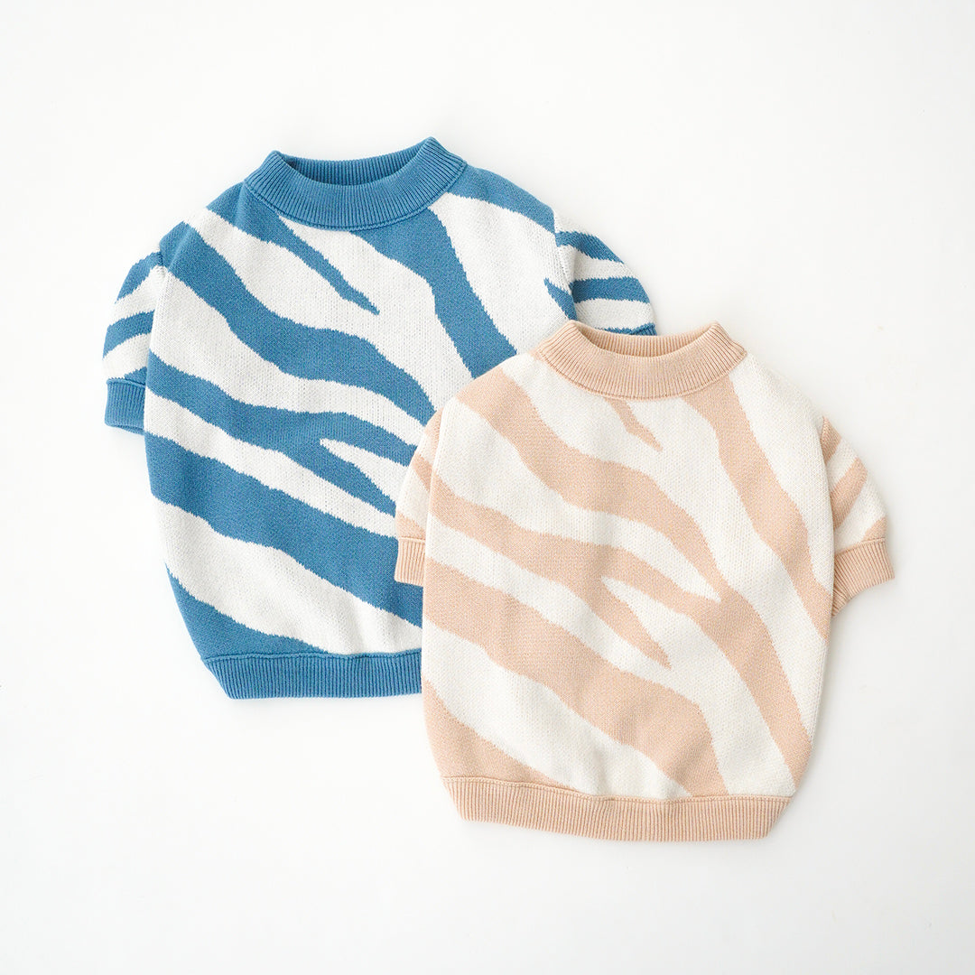 NeeNe/ネーネ】ZEBRA KNIT｜フレブル服 ゼブラ柄 犬服 ニット