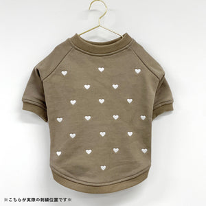 Hearts embroidery raglan sweatshirt