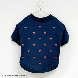 Hearts embroidery raglan sweatshirt